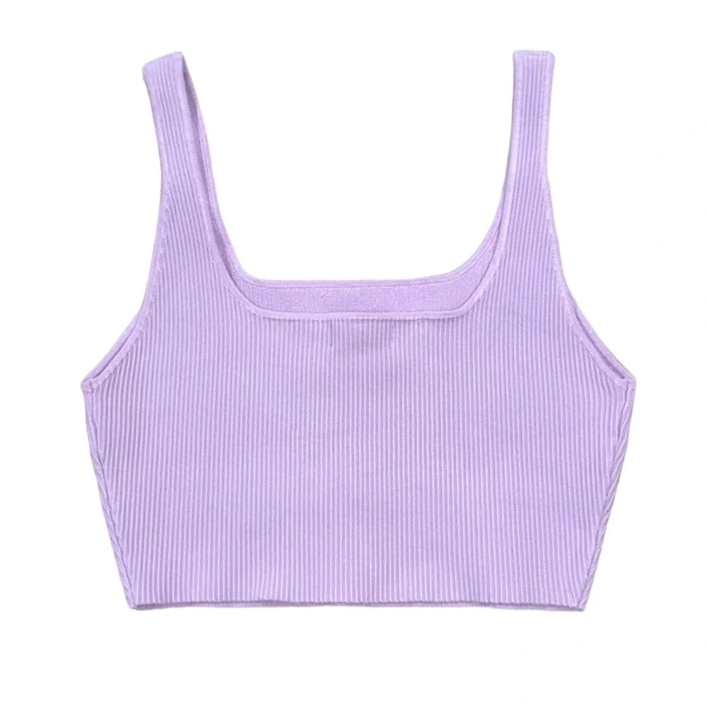 HOUSE OF HARLOW 1960 Ribbed Sculpt Knit Luxe Essentials Crop Top NWT Large - Picture 3 of 5